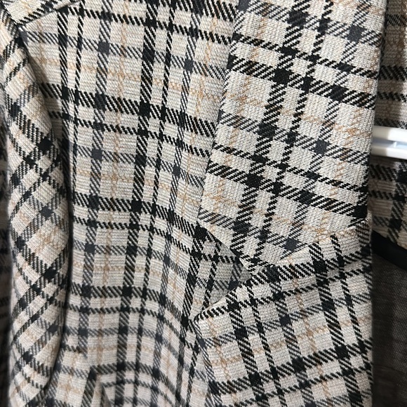 Sz L ⭐️NWT Liverpool Cashew (beige) Plaid Tartan Blazer - Picture 2 of 13